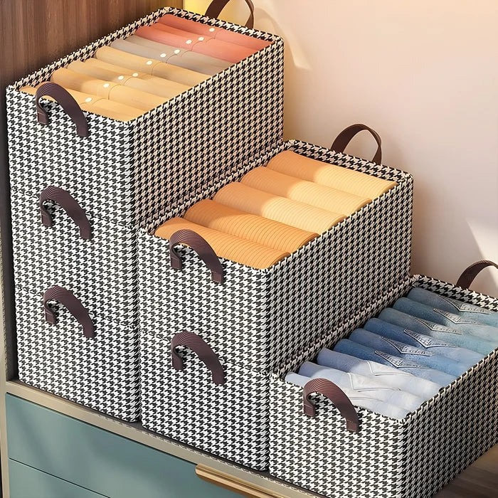 Pack of 6 Jean Organizer, Jeans Organizer for Closet Waterproof Fabric Large Capacity Collapsible Clothes with Handle for Home, Jeans for Closet