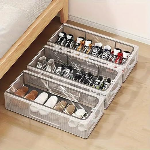 PVC Foldable Transparent Storage Box for Shoes, Toys, Clothes, Books etc.