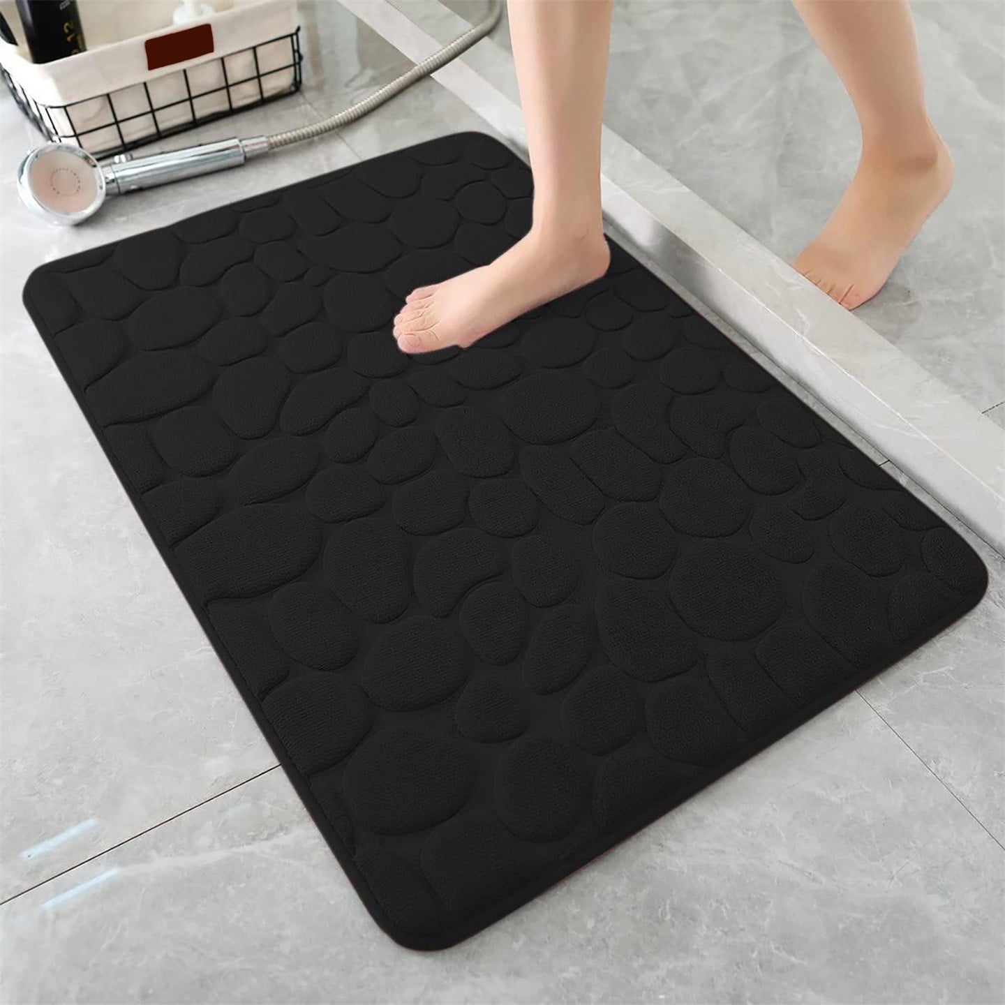 Pack of 2 Bathroom Rugs, Flannel Comfortable Non-slip Bath Mat Bathroom Carpet Super Absorbent Soft Shower Rug (40 * 60 cm)
