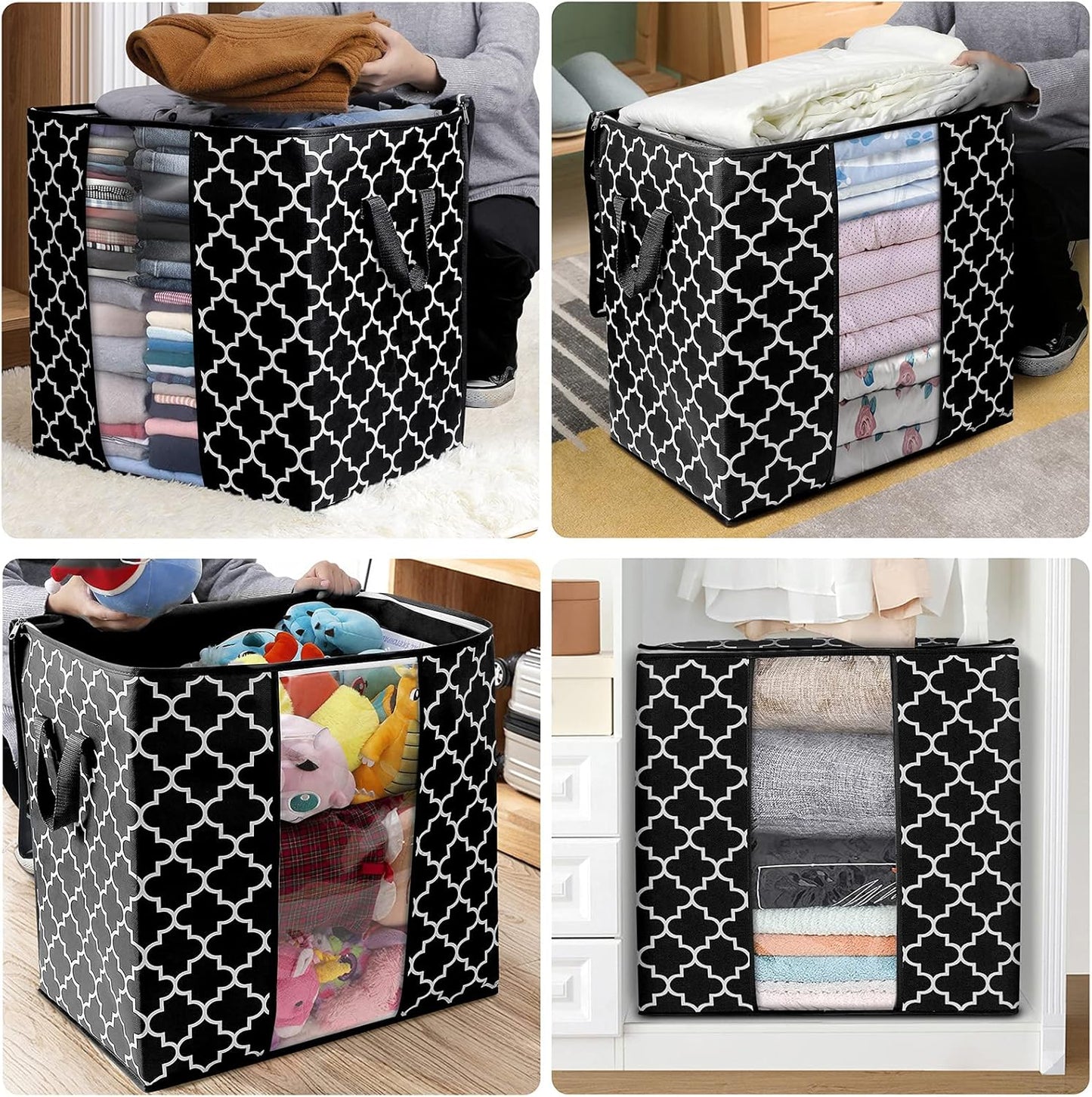Printed Fabric Storage Bags (With Daisy Pattern)
