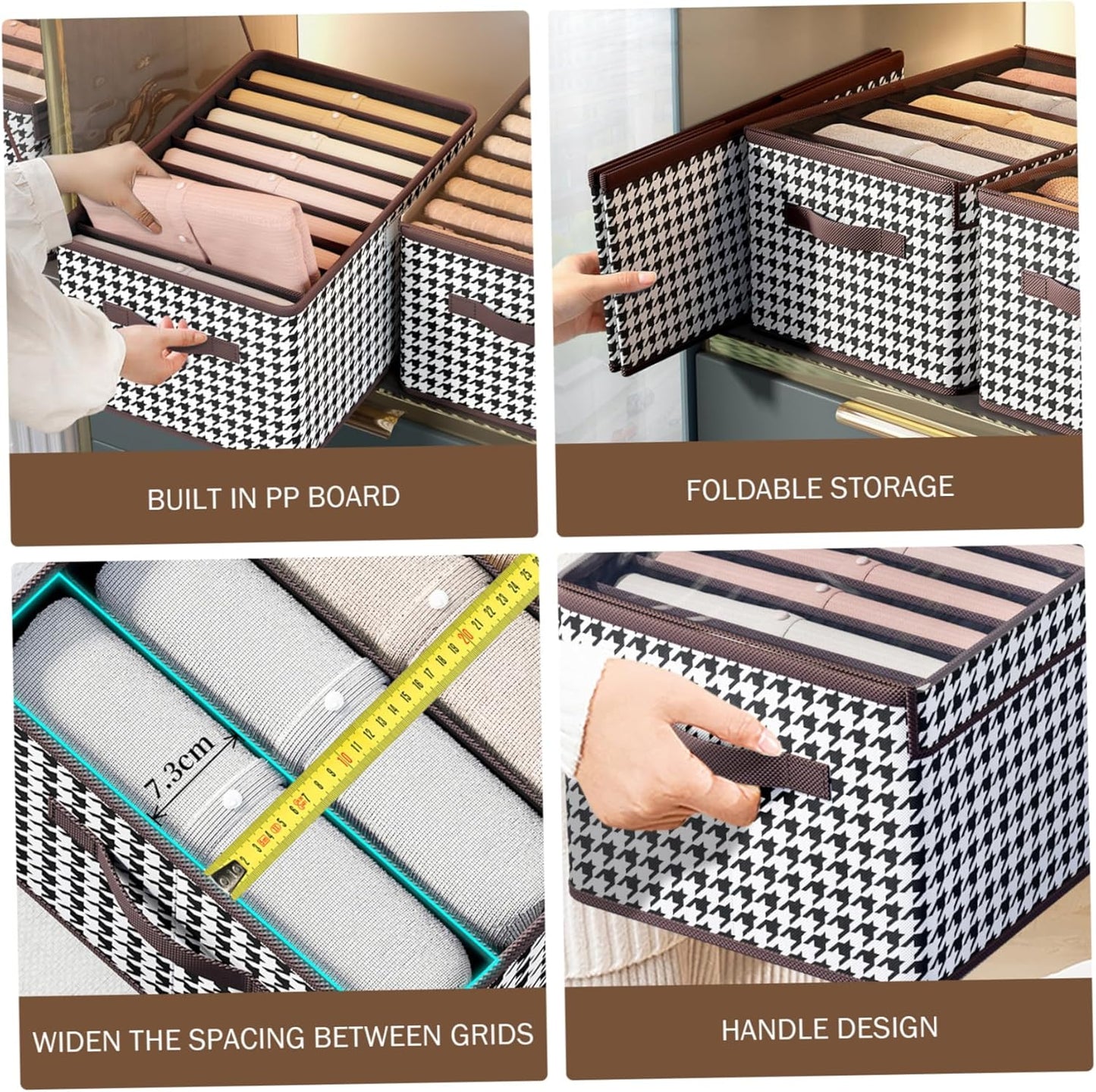 Pack of 6 Jean Organizer, Jeans Organizer for Closet Waterproof Fabric Large Capacity Collapsible Clothes with Handle for Home, Jeans for Closet