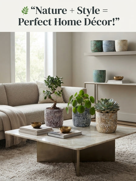 Botanical Texture Premium Fiber Planter (Unbreakable & Light Weight)
