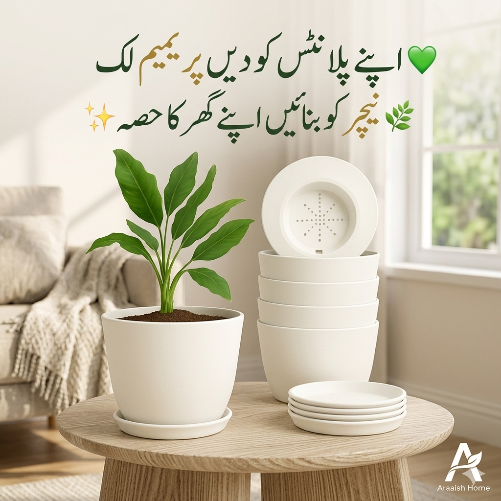 Pack of 6 Extra Large Plant Pots for Indoor/Outdoor Use with Drainage. Available in Multi