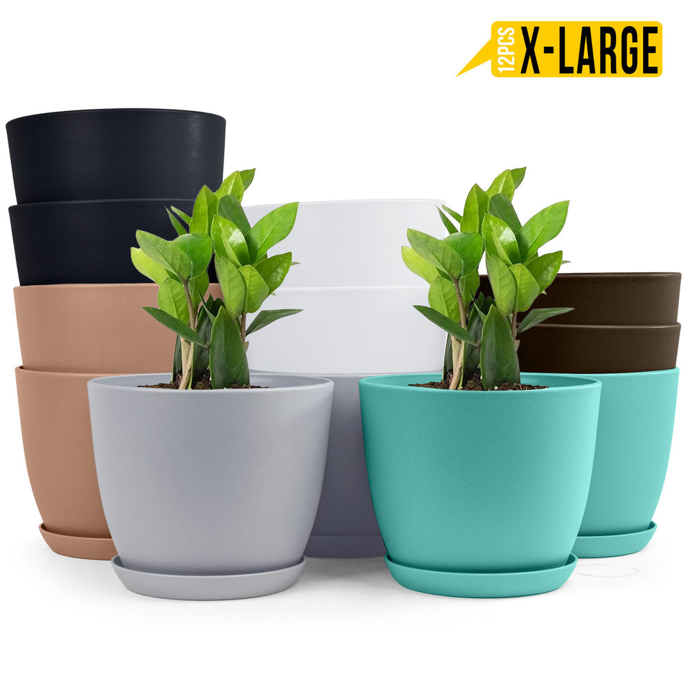 Araaishhome Extra Large Plant Pots Multi Colors with Drainage, Perfect for Indoor Planters