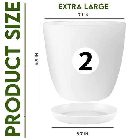 Extra Large Plant Pots, Drainage, Perfect for Indoor Planters - 12 Colours Available