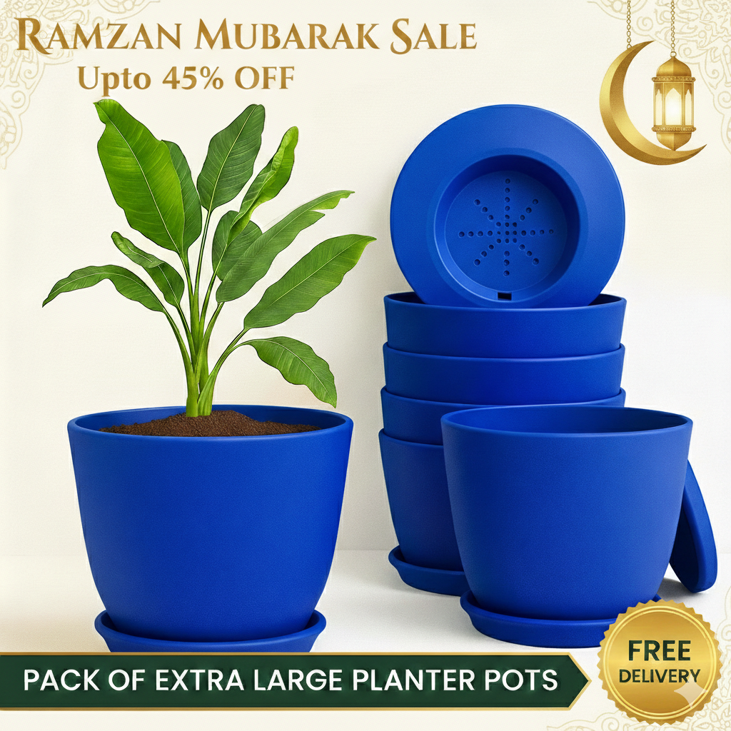 Extra Large Plant Pots, Drainage, Perfect for Indoor Planters - 05 Colours Available
