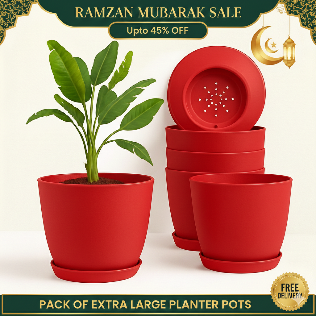 Extra Large Plant Pots, Drainage, Perfect for Indoor Planters - 8 Colours Available