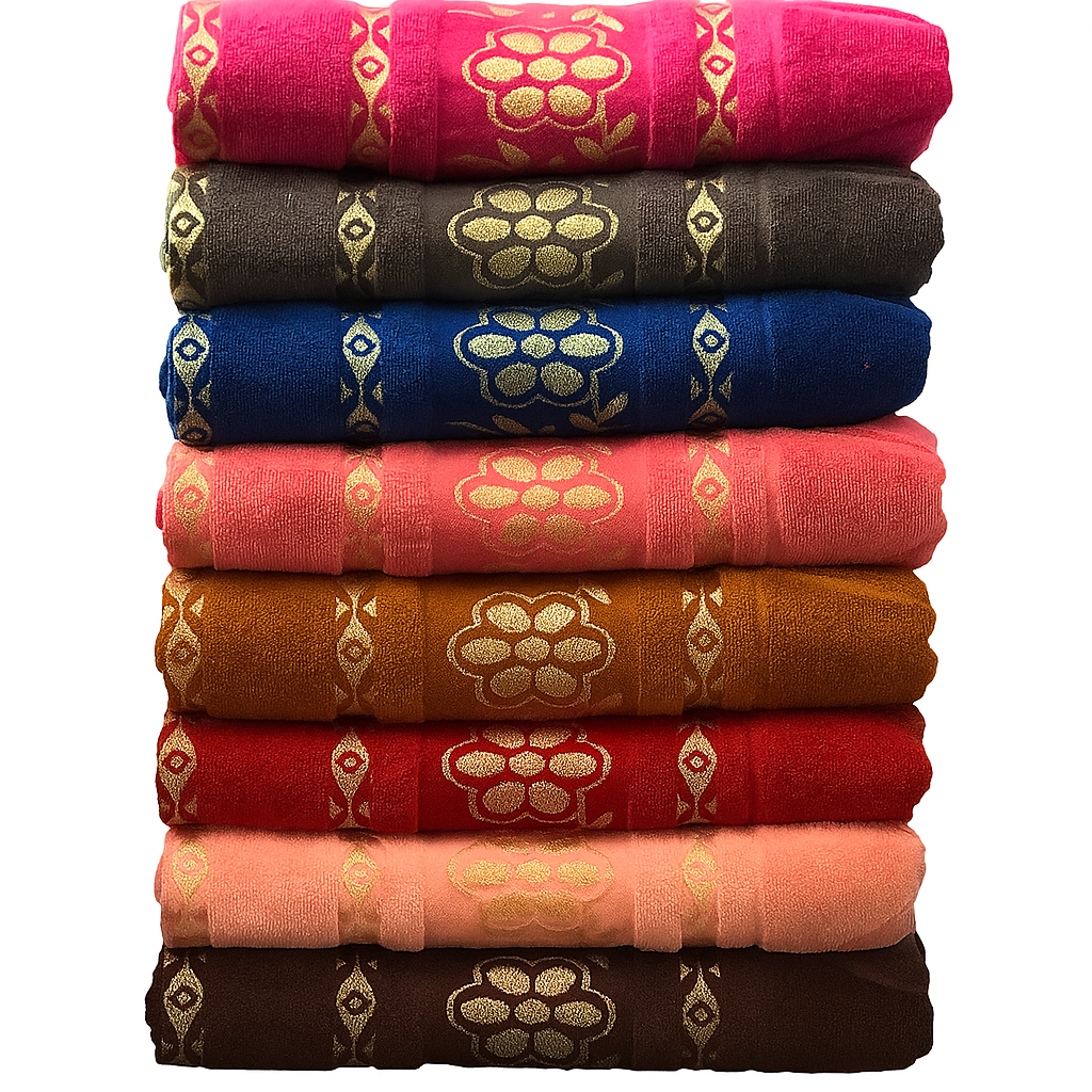 100% Cotton Multi Colours & White Colours Bath Towel Highly Absorbent Towels for Bathroom