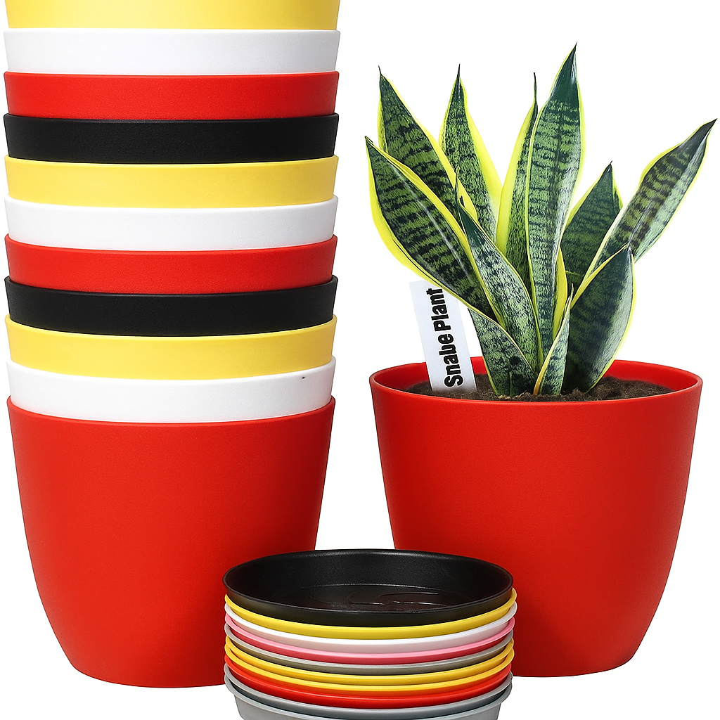 Araaishhome Extra Large Plant Pots Multi Colors with Drainage, Perfect for Indoor Planters