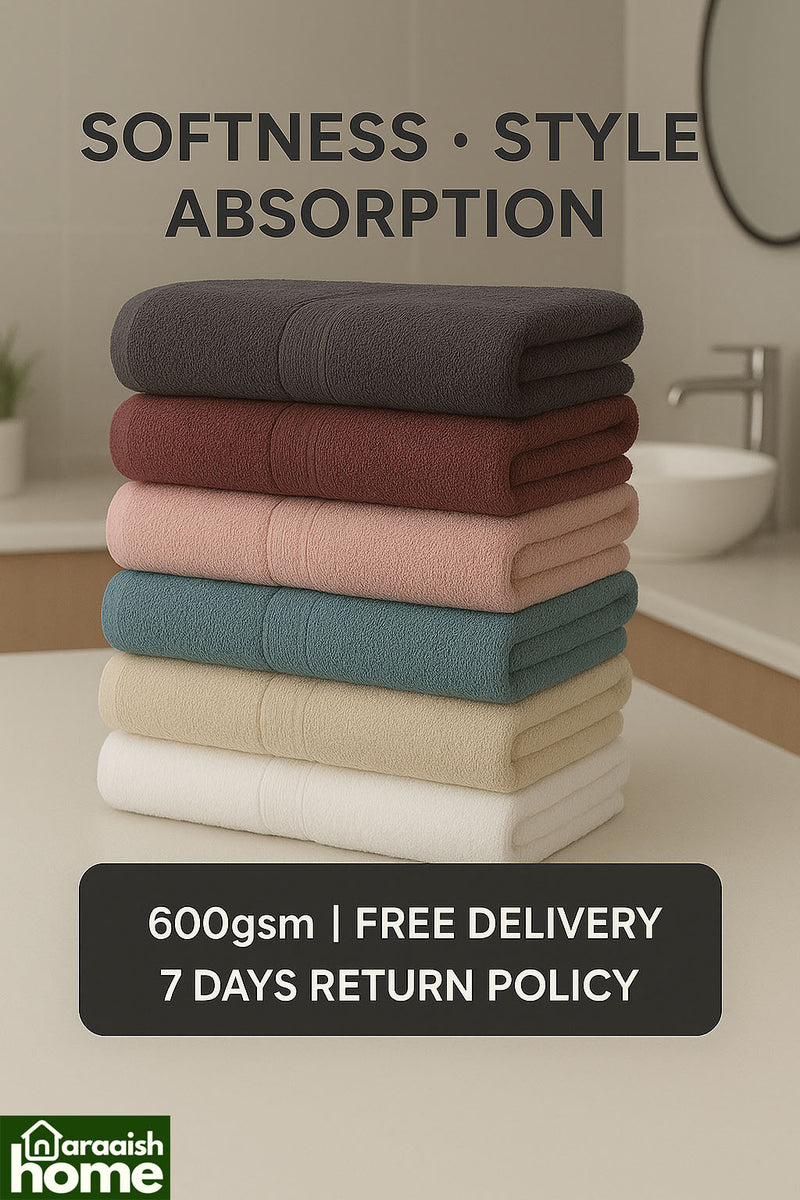 100% Cotton Multi Colours & White Colours Bath Towel Highly Absorbent Towels for Bathroom alt image