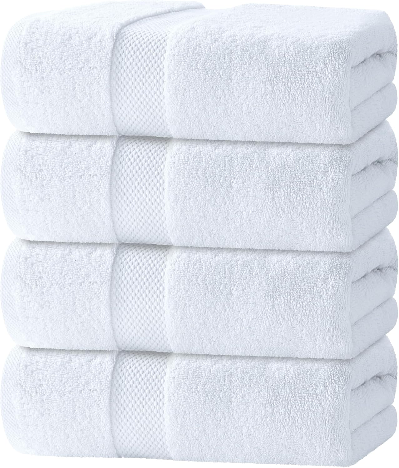 100% Cotton White Bath Towel Set of 8 Pieces Highly Absorbent Towels for Bathroom