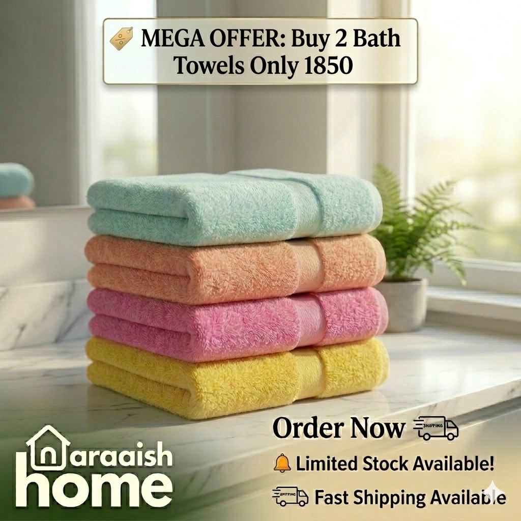 100% Cotton Bath Towels Quick Dry Super Absorbent Light Weight Soft Bath Towel