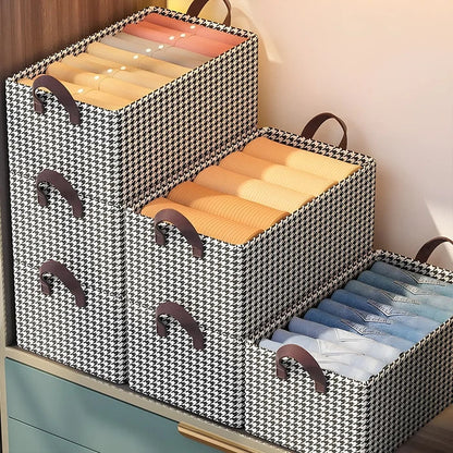 Pack of 6 Jean Organizer, Jeans Organizer for Closet Waterproof Fabric Large Capacity Collapsible Clothes with Handle for Home, Jeans for Closet