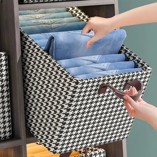 Pack of 2 | 4 | 6 | 10 | Jean Organizer, Large Capacity Collapsible Clothes with Handle for Closet