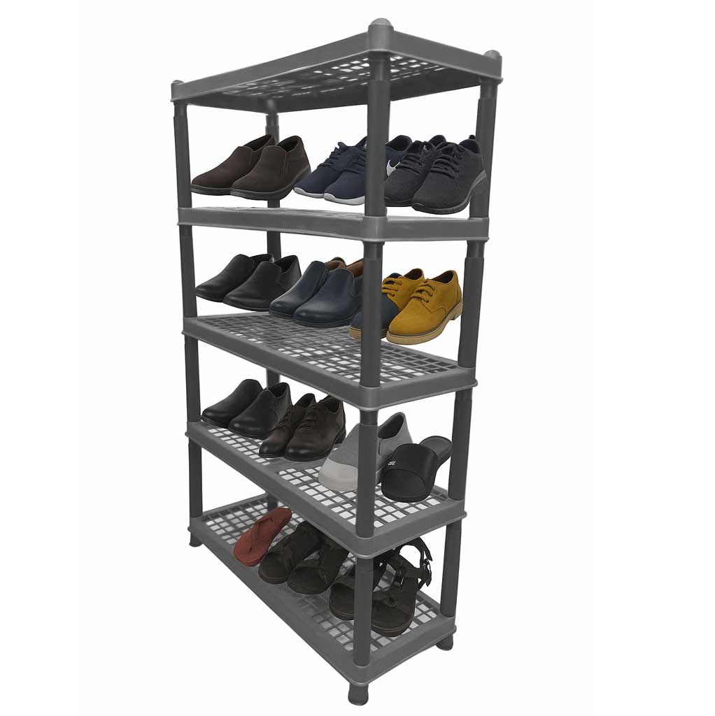 Home & Office Multipurpose Plastic Rack / Room Organizer Home & Office Multipurpose Plastic Rack /Multi-Purpose 3 | 4 | 5 | Layer Plastic Shoe Rack – Gray & Brown
