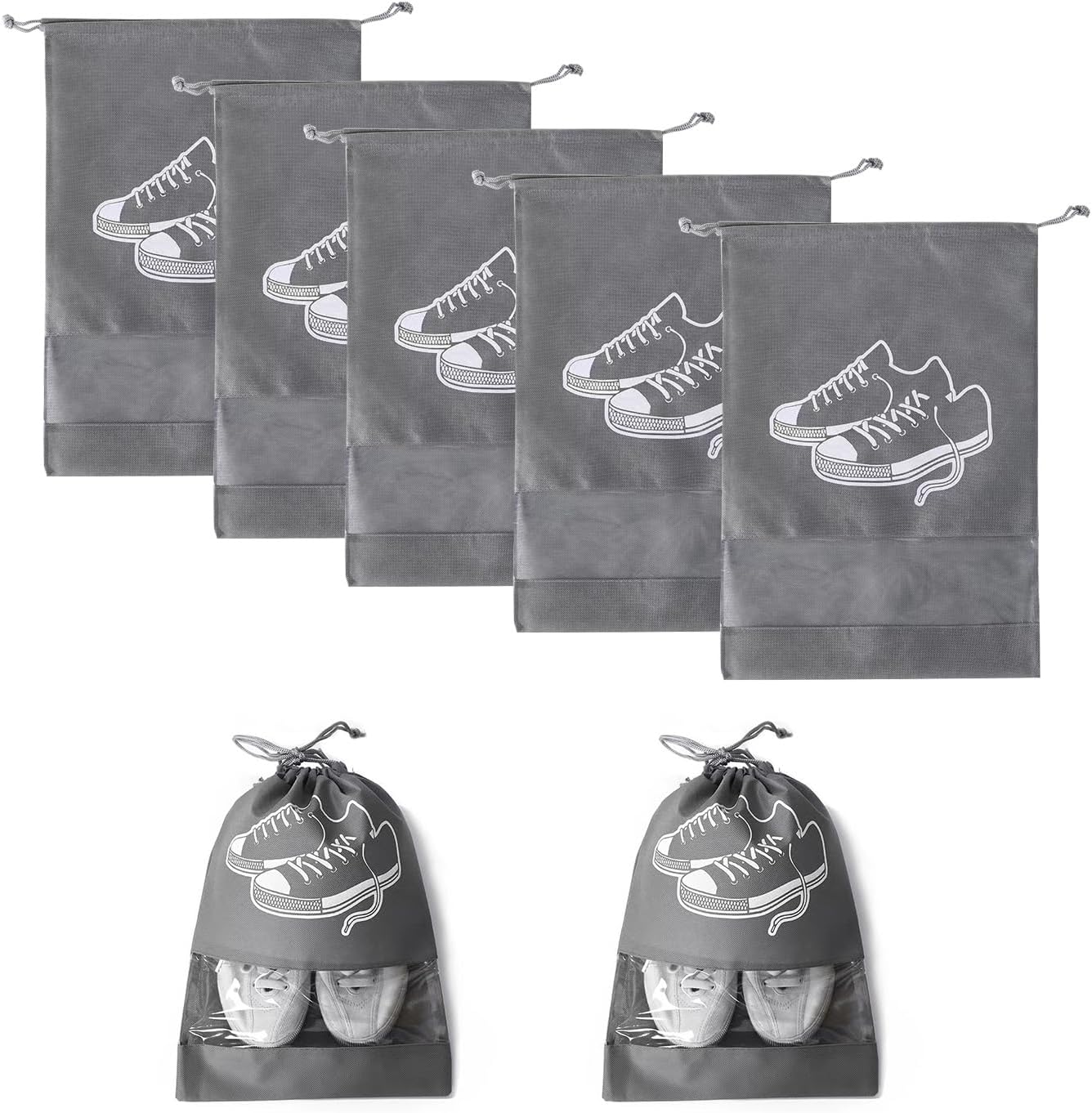 “Different Pack Grey Shoe Bags for Travel – Thickened and Dustproof”