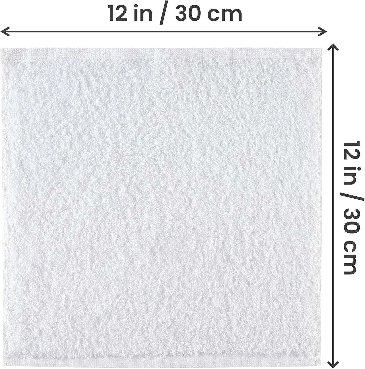 Cotton Washcloths Set - 100% Ring Spun Cotton, Premium Quality Flannel Face Cloths, Highly Absorbent and Soft Feel Fingertip Towels White