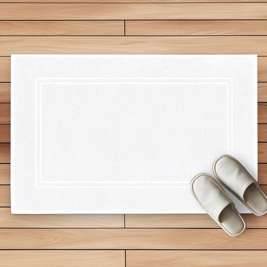 Pack of 2 100% Cotton Bath Mat 20x30 inches, Soft & Absorbent Quick Dry Bathroom Mat Set