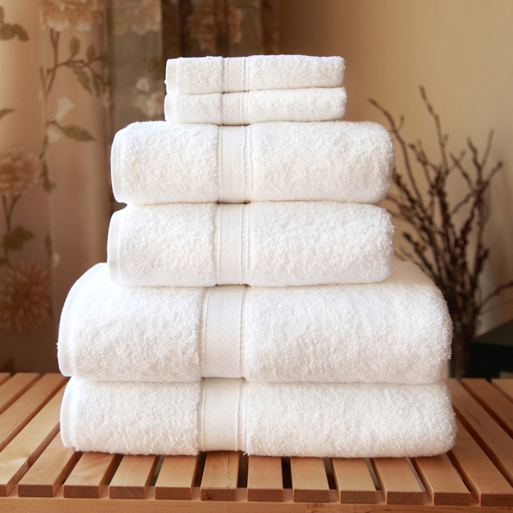 Authentic Hotel and Spa Turkish Cotton 6-piece  White Towel Set