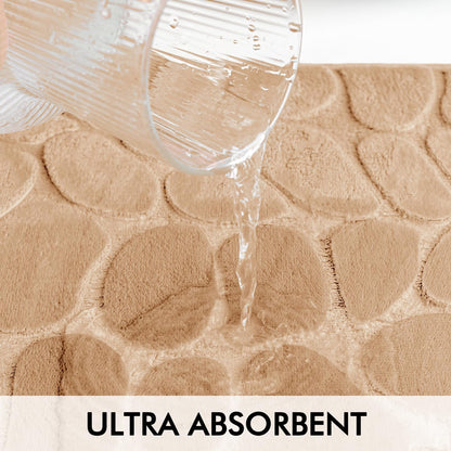 Pack of 2 Bathroom Rugs, Flannel Comfortable Non-slip Bath Mat Bathroom Carpet Super Absorbent Soft Shower Rug (40 * 60 cm)