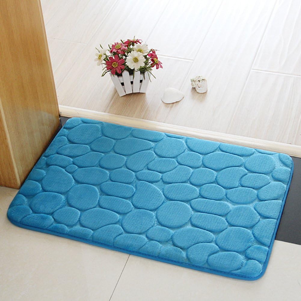 Pack of 2 Bathroom Rugs, Flannel Comfortable Non-slip Bath Mat Bathroom Carpet Super Absorbent Soft Shower Rug (40 * 60 cm)