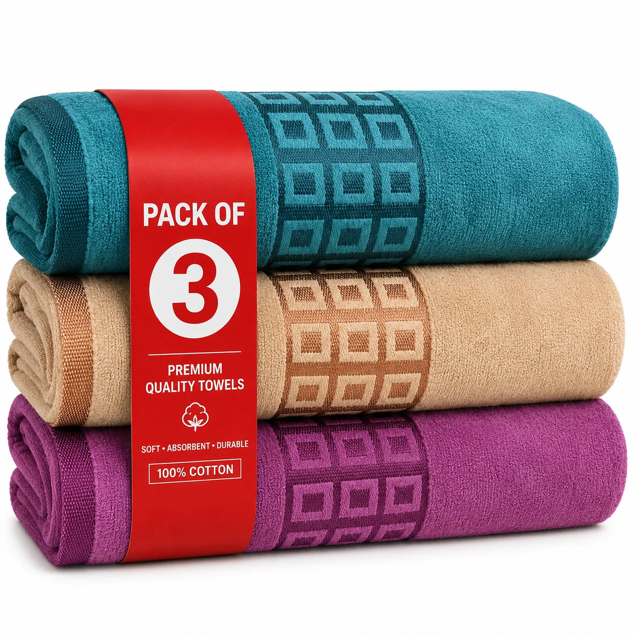 PREMIUM LUXURY COTTON TOWELS SOFT ABSORBENT DURABLE 27X54