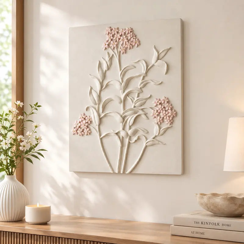 3D Floral Fiber Wall Art – Non-Breakable Decorative Panel