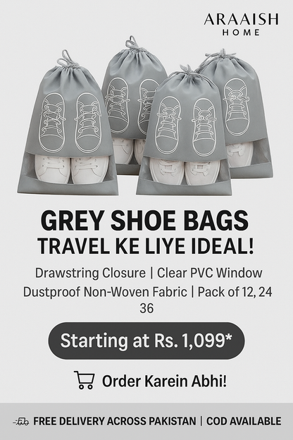 “Different Pack Grey Shoe Bags for Travel – Thickened and Dustproof”