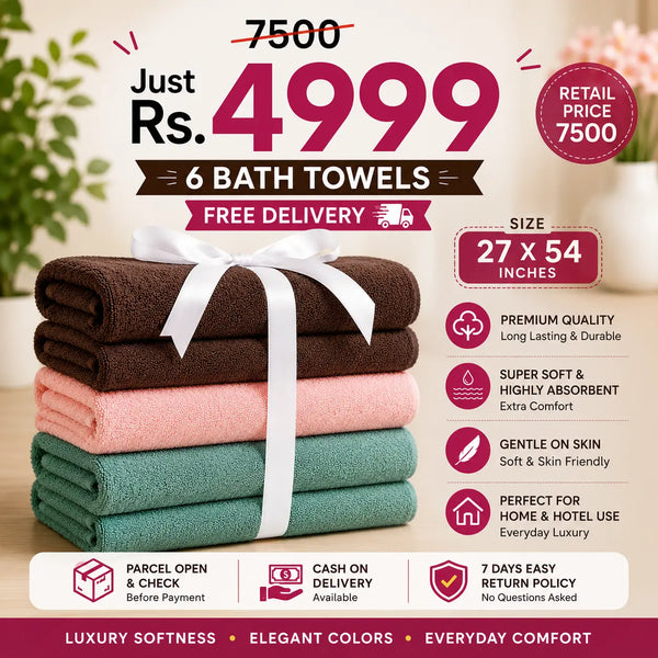 Luxury Softness | Elegant Colors | Everyday Comfort Bath Towels 27x54 Inches