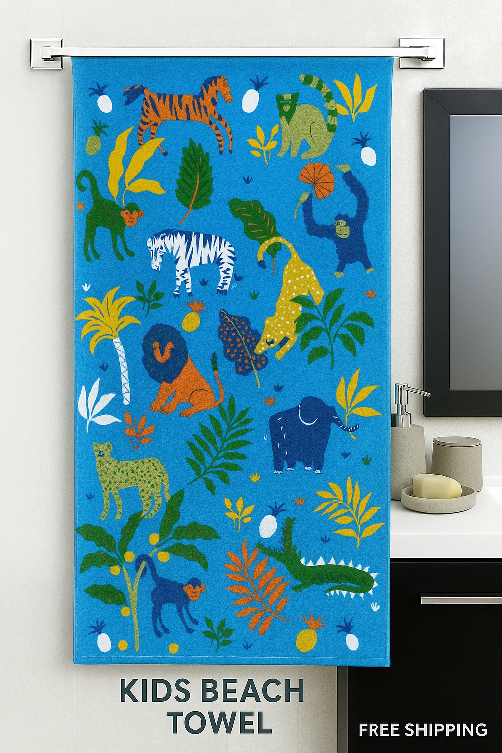 Printed Bath & Beach Towel - Bath Towel - Lilo and Stitch - Child - 70 x 140 cm - 100% Cotton