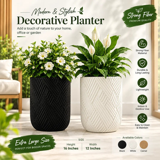 Extra Large Strong Fiber Decorative Pot