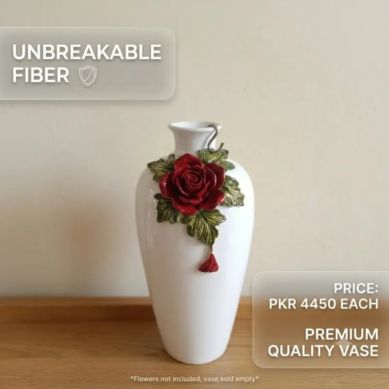 The Royal Crimson Rose Fiber Vase