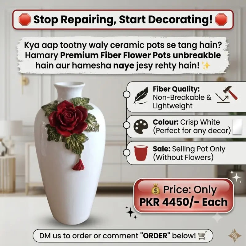 The Royal Crimson Rose Fiber Vase