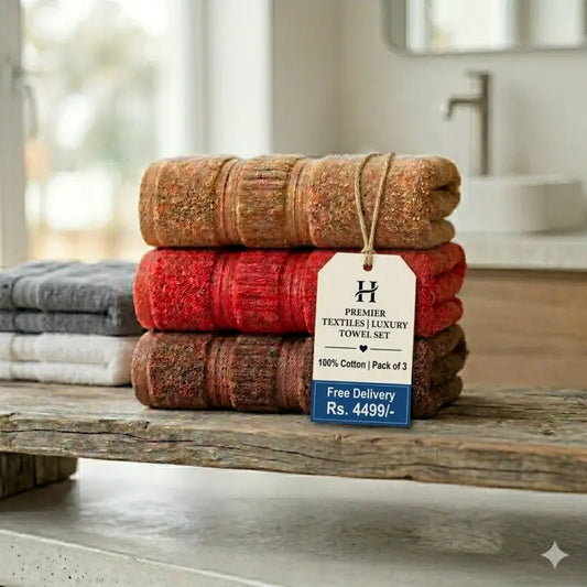 Premium Cotton Towels 3 Pc Bath Towels 27x54 | Free Shipping