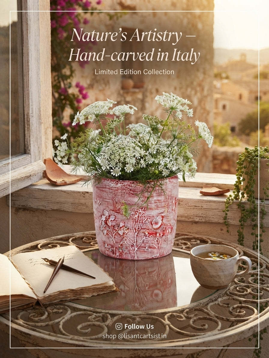 Botanical Texture Premium Fiber Planter (Unbreakable & Light Weight)
