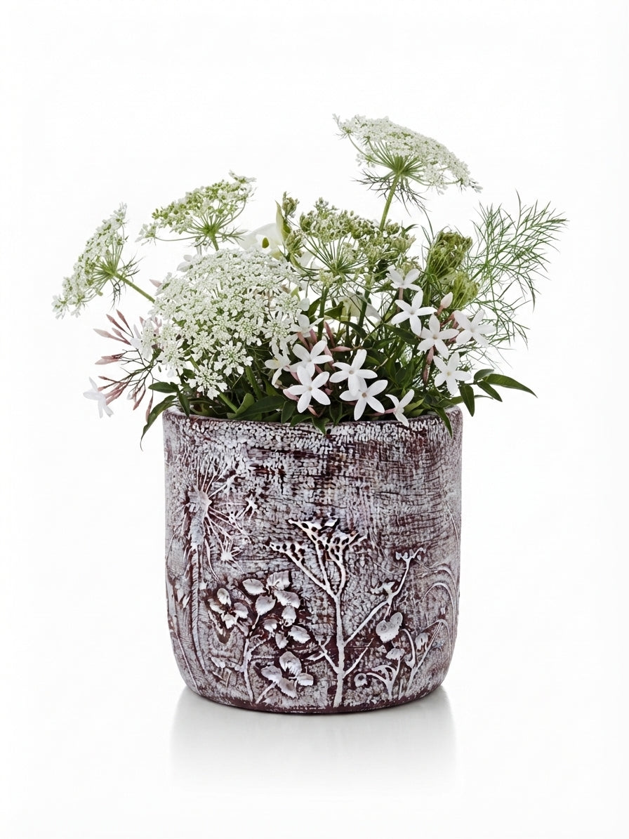 Botanical Texture Premium Fiber Planter (Unbreakable & Light Weight)