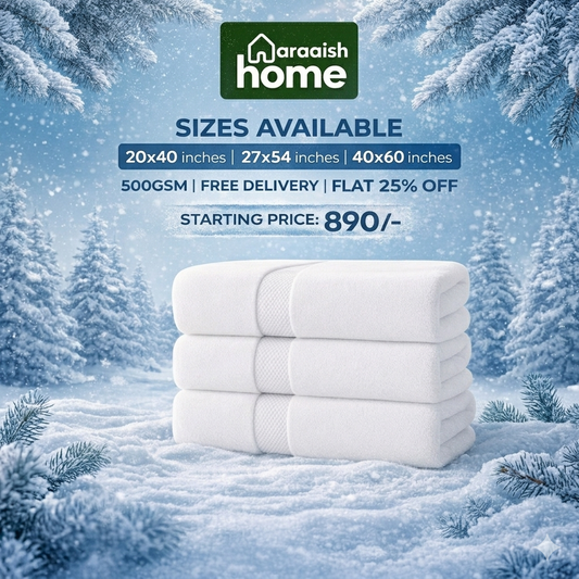 Heart Of Comfort  Premium Bath Towels White 27x54 inches