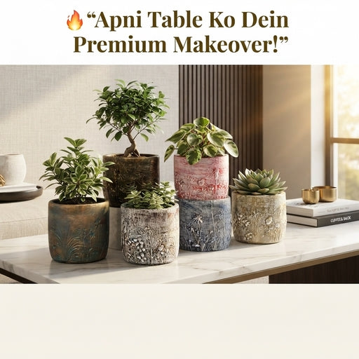 Botanical Texture Premium Fiber Planter (Unbreakable & Light Weight)