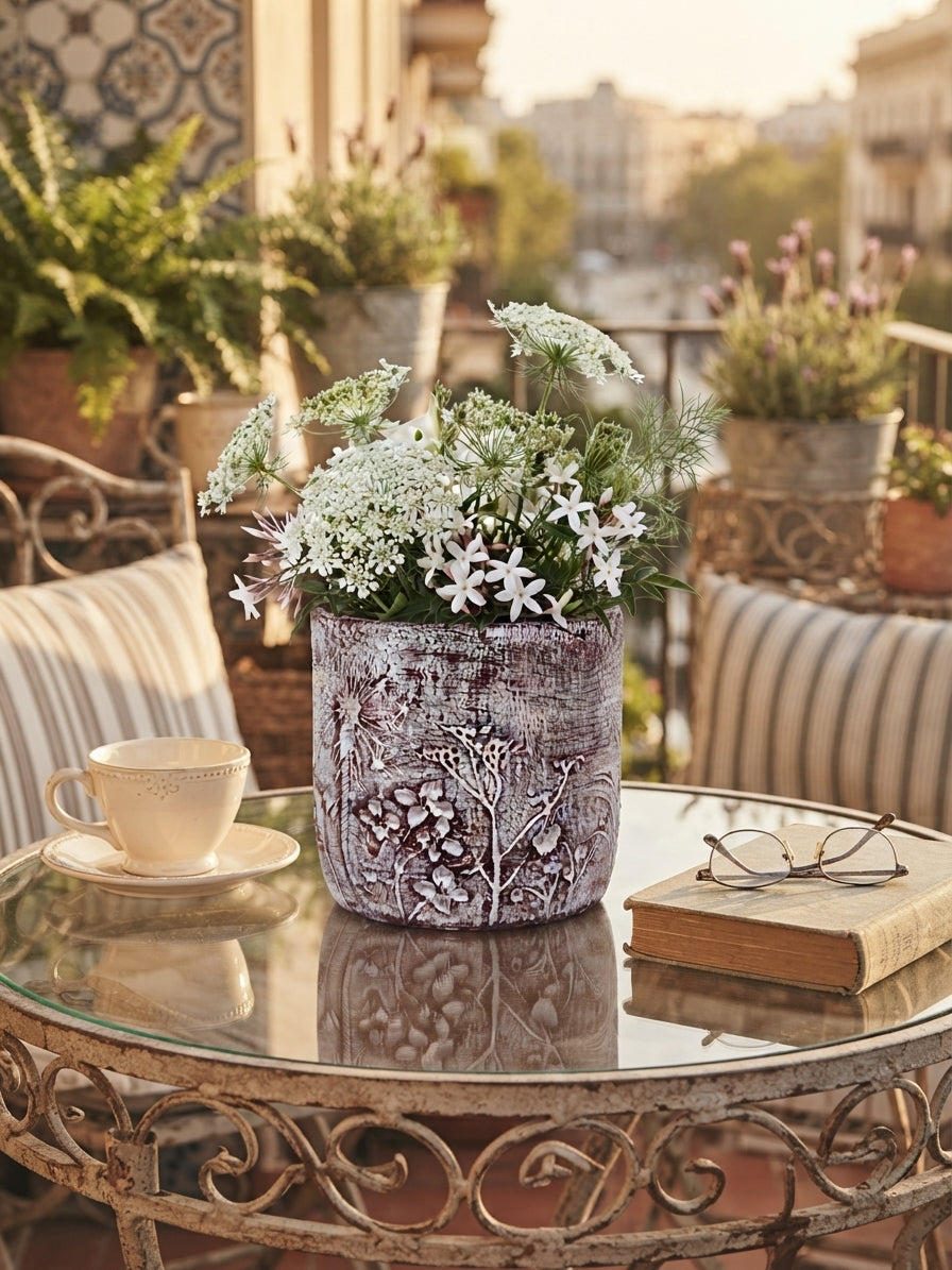 Botanical Texture Premium Fiber Planter (Unbreakable & Light Weight)