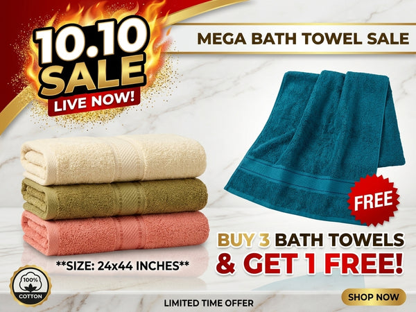 Buy 3 Bath Towels & Get 1 Bath Towel Free | Super Soft & Highly Absorbent
