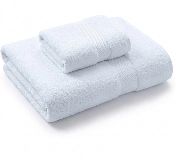 2 Pc's Bath Towels set Authentic Hotel and Spa Turkish Cotton  White Towel Set