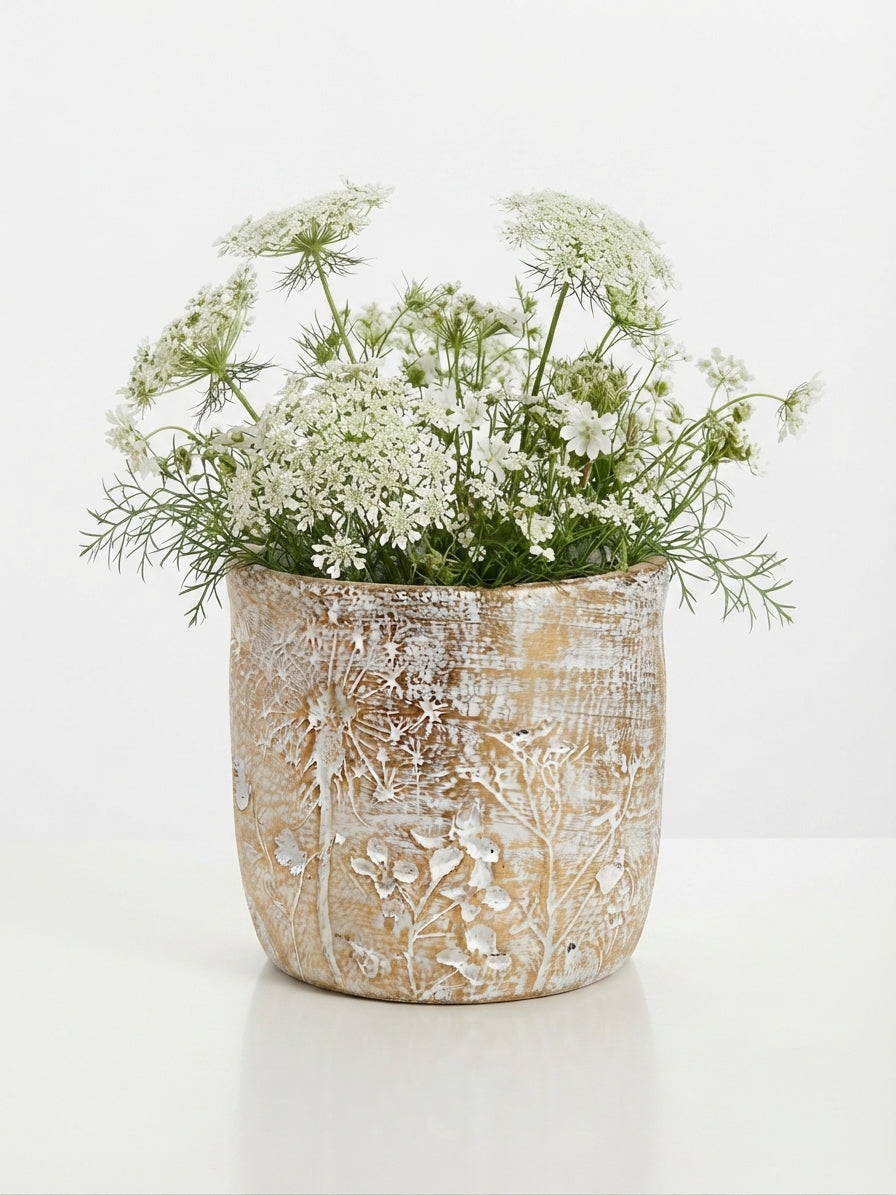 Botanical Texture Premium Fiber Planter (Unbreakable & Light Weight)