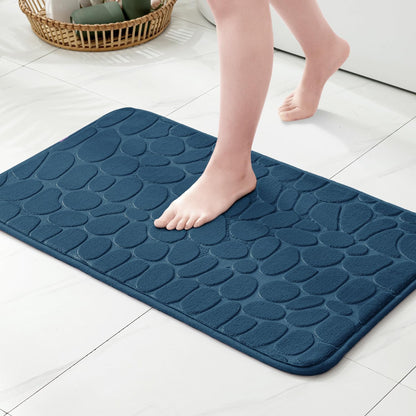 Pack of 2 Bathroom Rugs, Flannel Comfortable Non-slip Bath Mat Bathroom Carpet Super Absorbent Soft Shower Rug (40 * 60 cm)