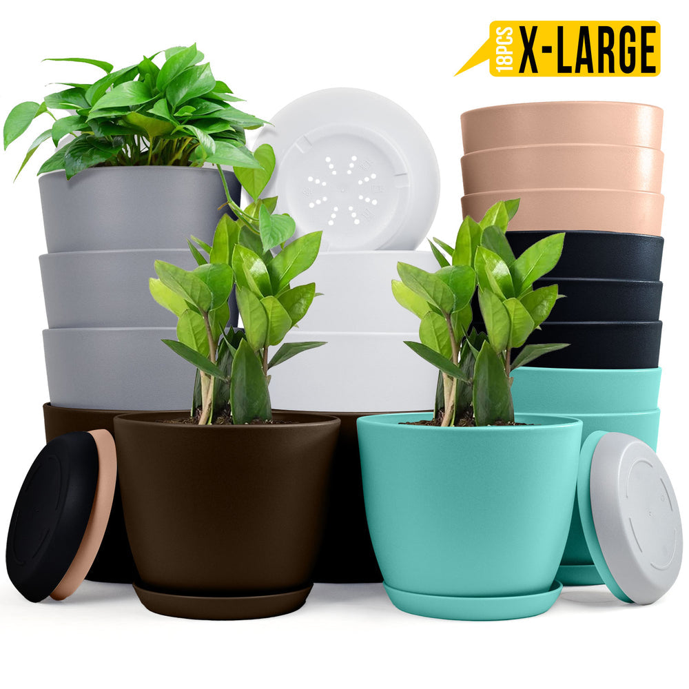Araaishhome Extra Large Plant Pots Multi Colors with Drainage, Perfect for Indoor Planters