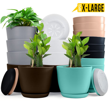 Araaishhome Extra Large Plant Pots Multi Colors with Drainage, Perfect for Indoor Planters