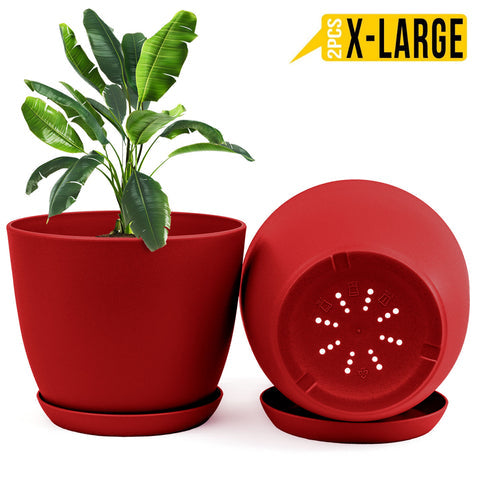 Extra Large Plant Pots, Drainage, Perfect for Indoor Planters - 12 Colours Available