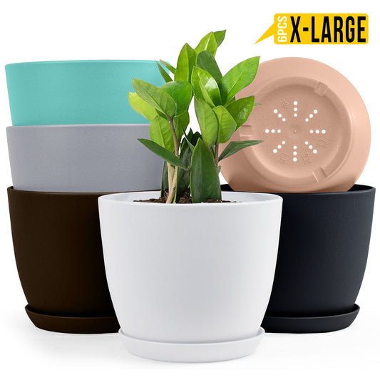 Araaishhome Extra Large Plant Pots Multi Colors with Drainage, Perfect for Indoor Planters