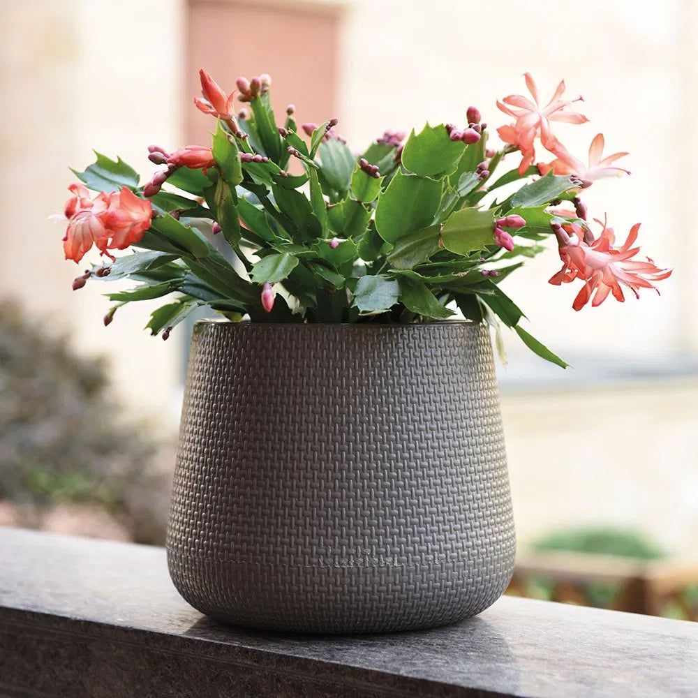 Pack of 2 Vase Lightweight Flower Design Decorative Indoor & Outdoor - White & Black (Without Flower)
