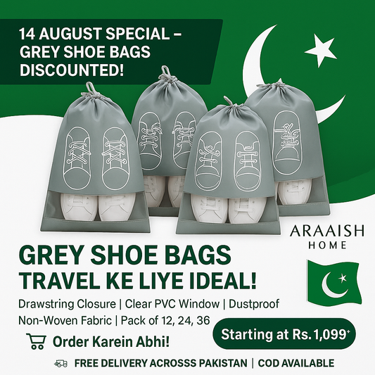 “Different Pack Grey Shoe Bags for Travel – Thickened and Dustproof”