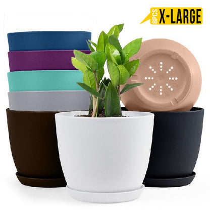 Araaishhome Extra Large Plant Pots Multi Colors with Drainage, Perfect for Indoor Planters